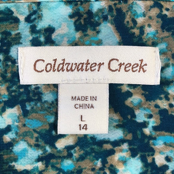 Coldwater Creek Large sheer Button Front blouse - Picture 5 of 6